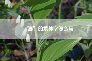 “酒”的繁体字怎么写